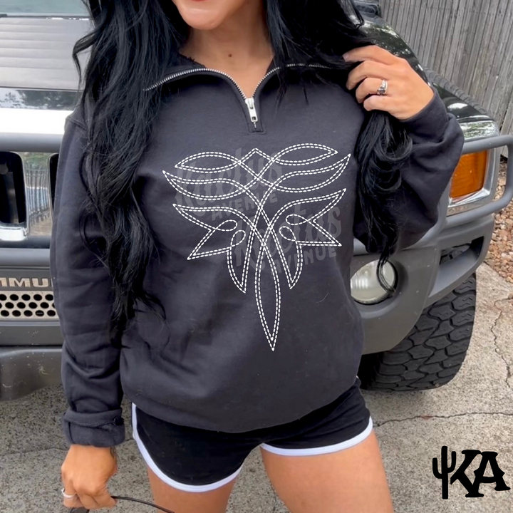 Boot Stitch Quarter Zip Sweatshirt
