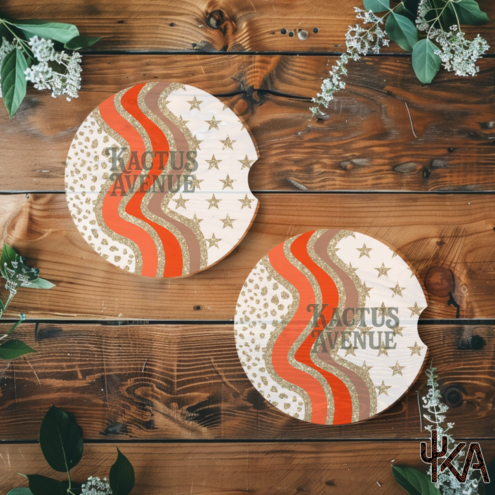 Boho Stars Car Coasters