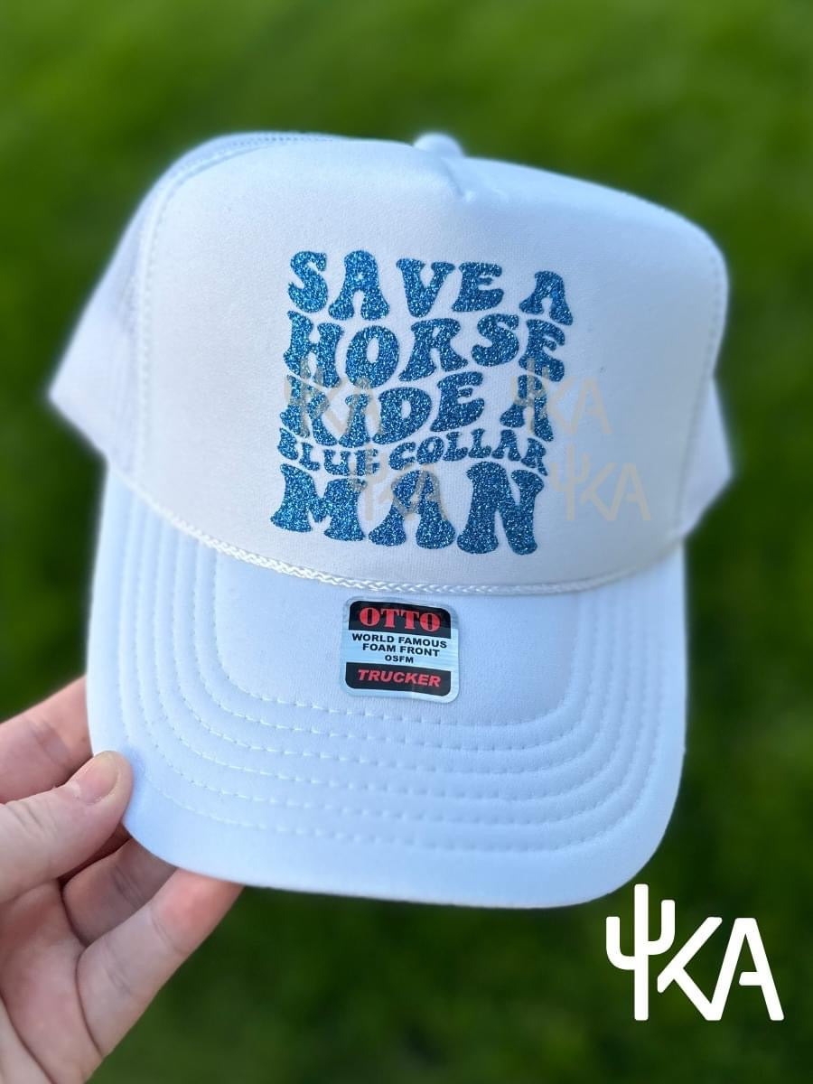 Save a Horse Blue Collar Trucker Hat