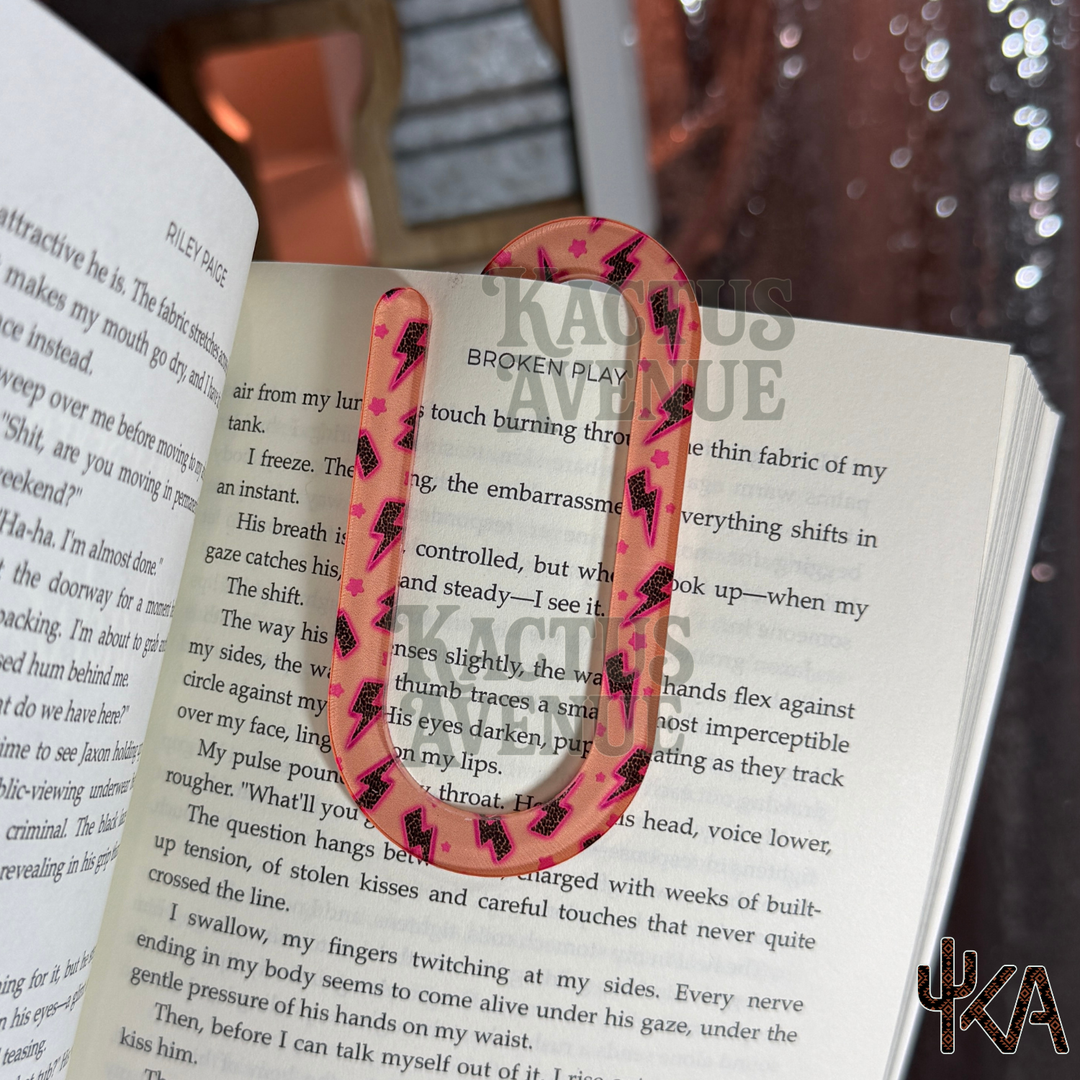 Orange Bolts Jumbo Paperclip / Bookmark