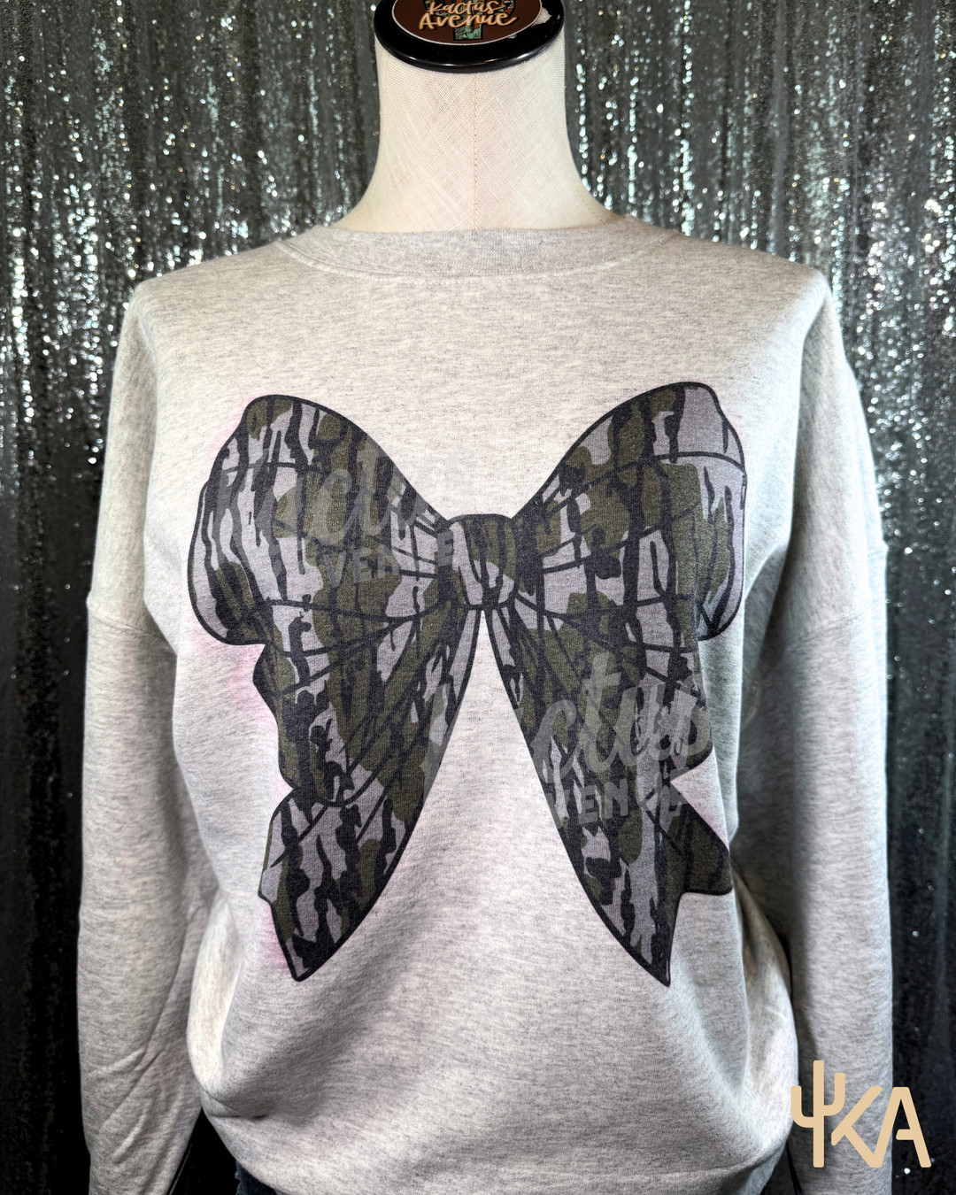 Camo Coquette Bow Sweatshirt