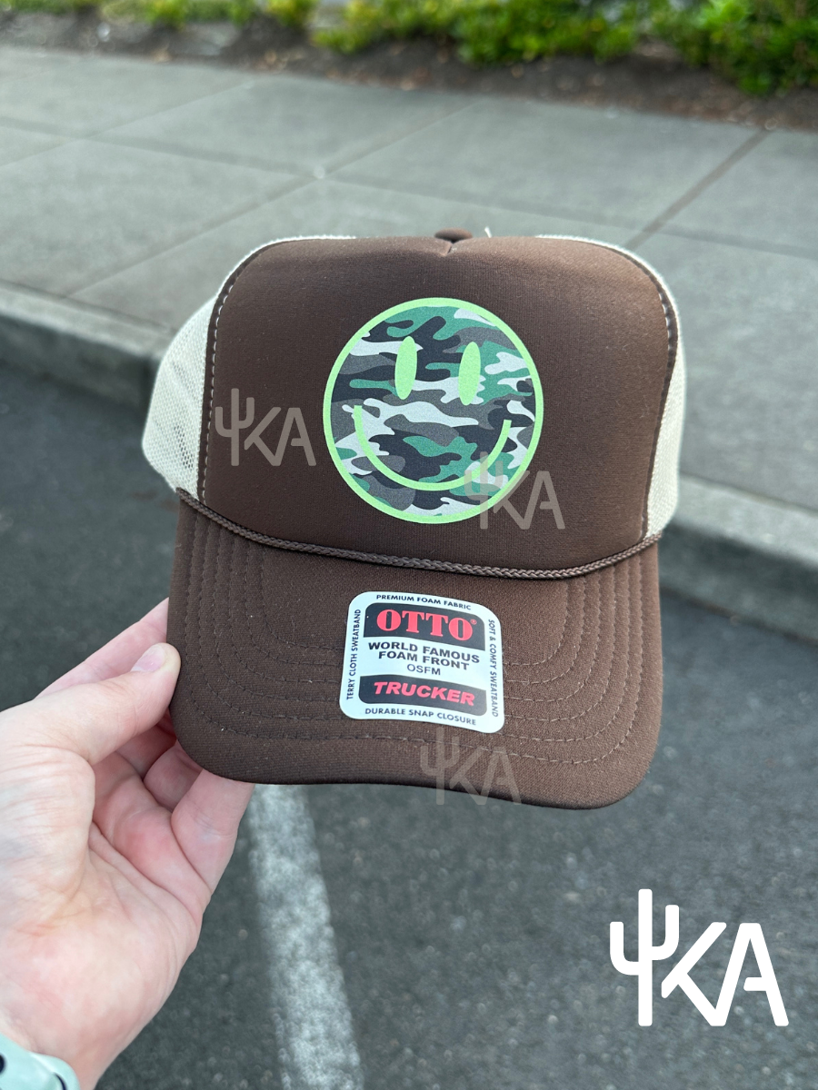 Happy Camo Trucker Hat