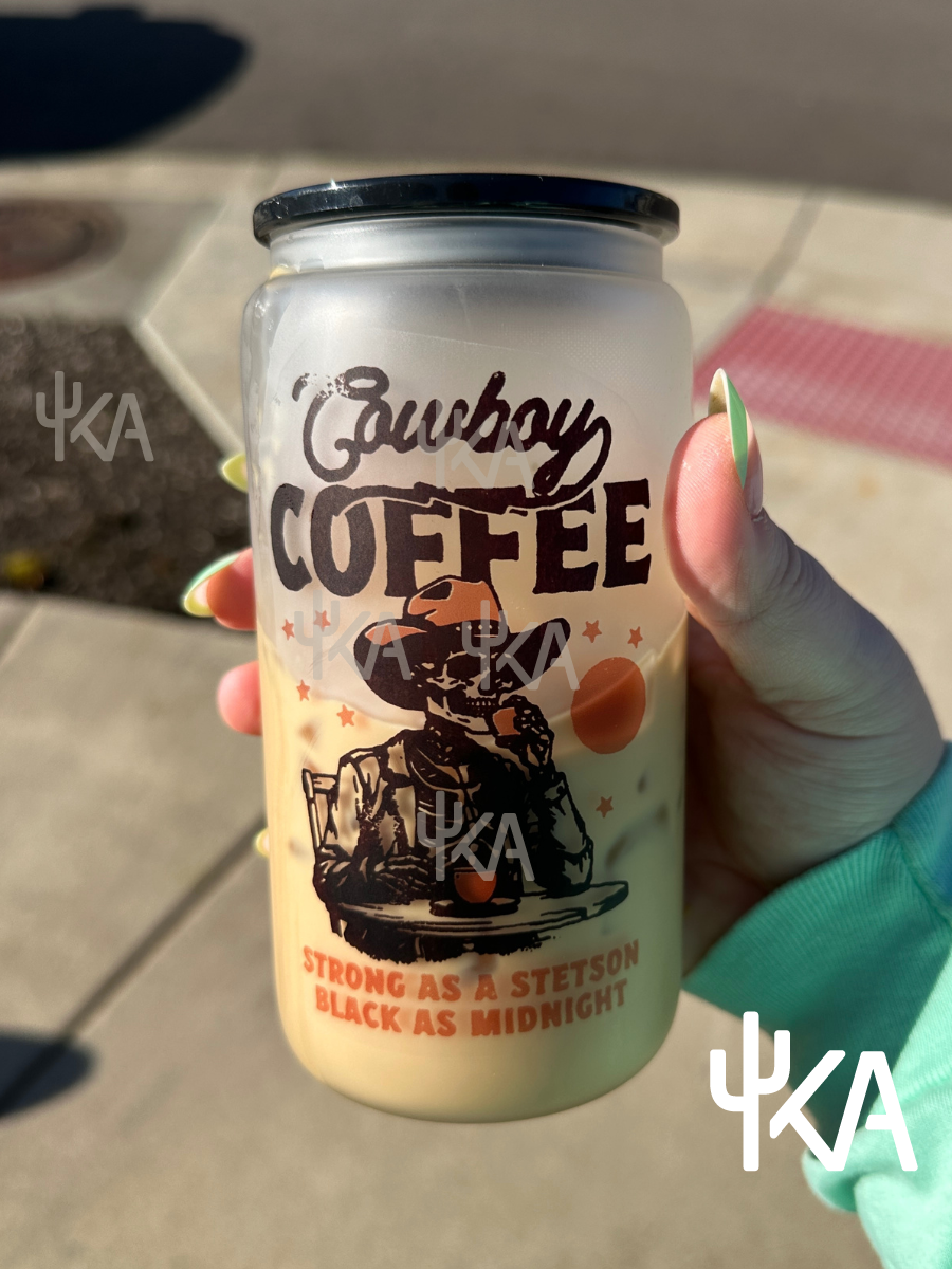 Cowboy Coffee Frosted Glass Can