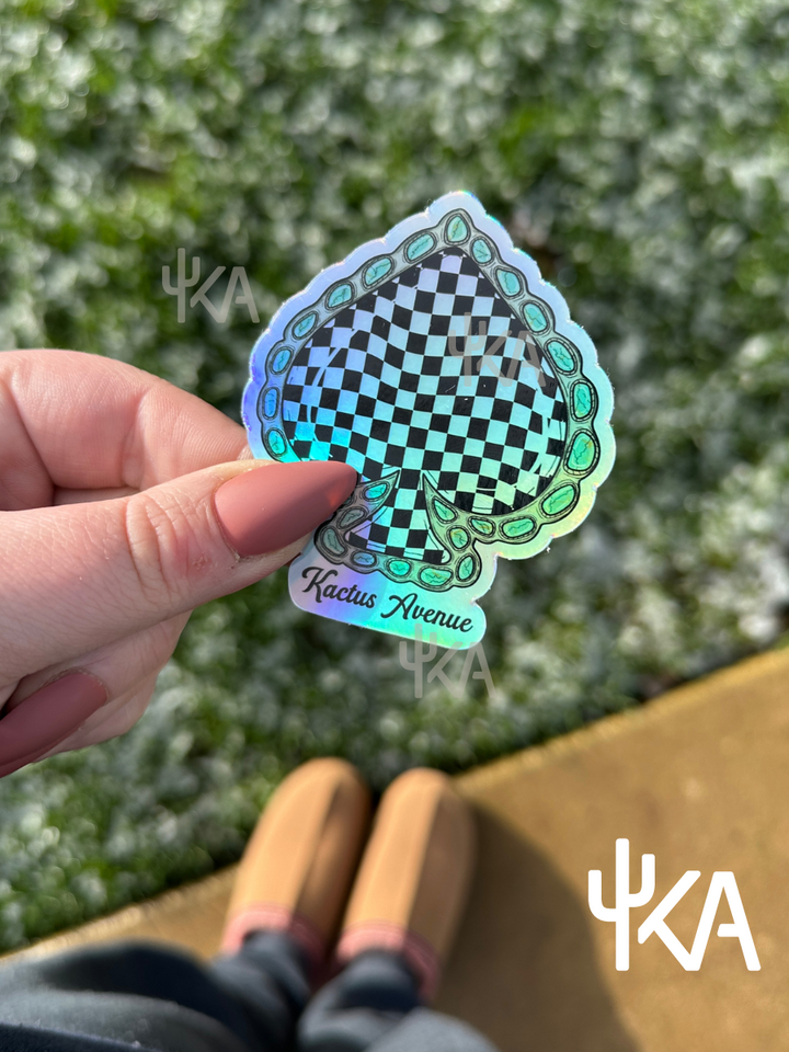 The Checkered Spade Holographic Sticker