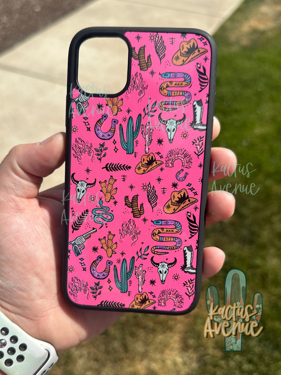 Neon Pink Western Things Phone Case