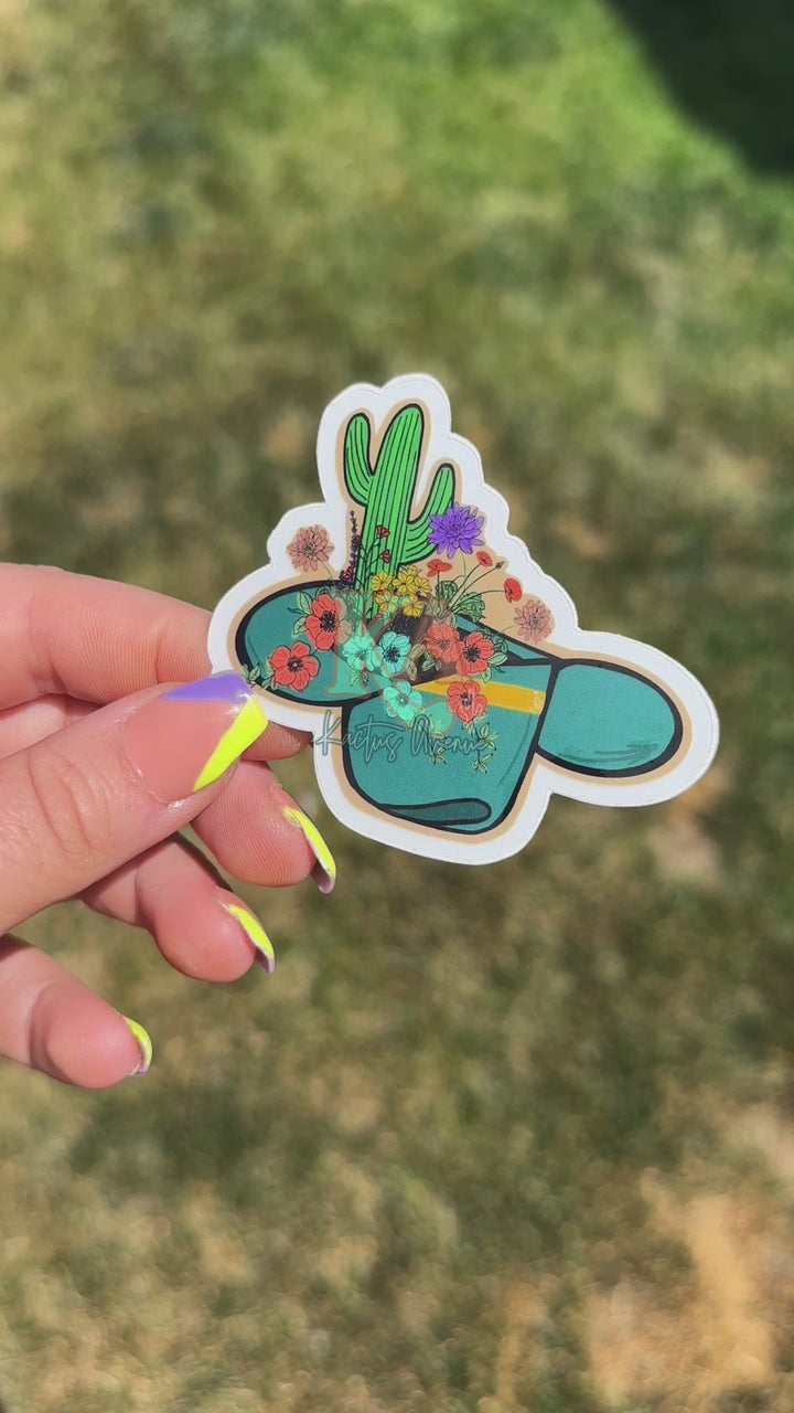 Wildflower Hat Hand Drawn Sticker