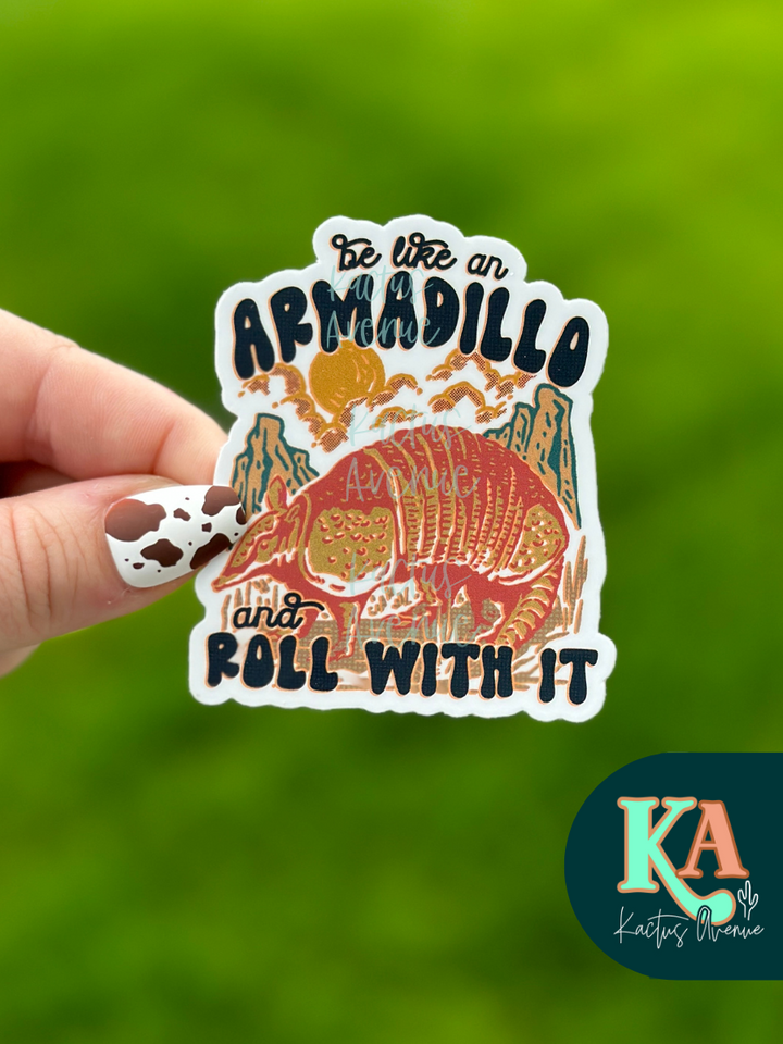 Armadillo Roll Sticker