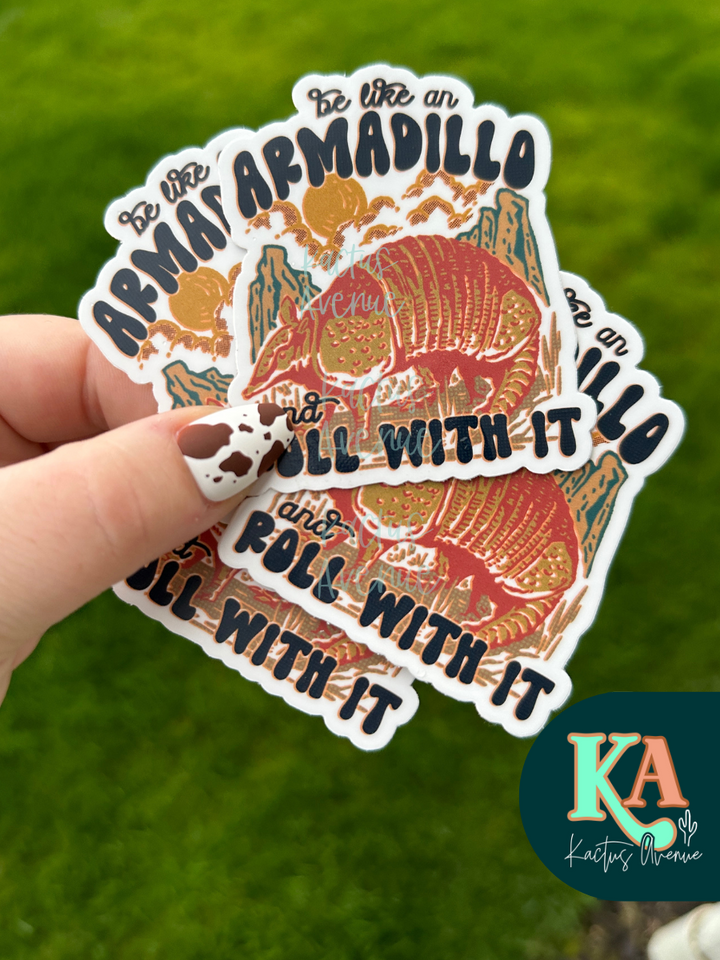 Armadillo Roll Sticker