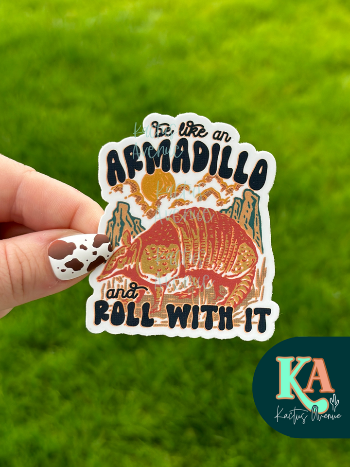 Armadillo Roll Sticker