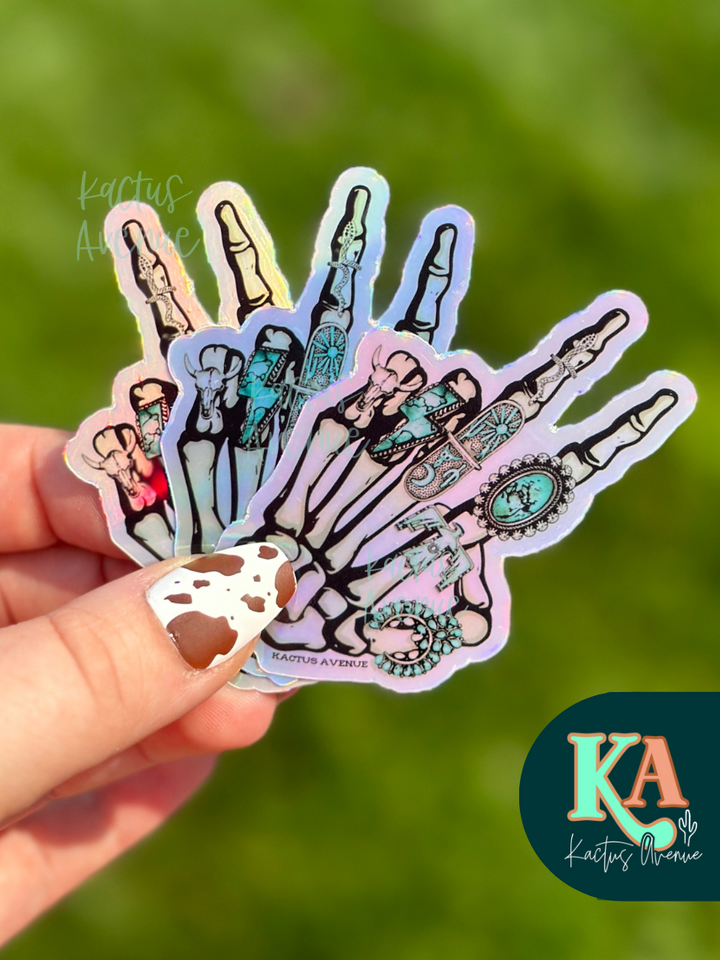 Western Holographic Skelly Holographic Sticker