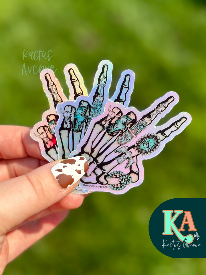 Western Holographic Skelly Holographic Sticker