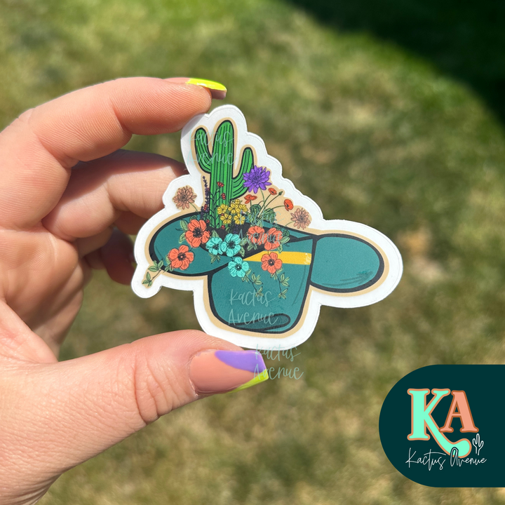 Wildflower Hat Hand Drawn Sticker