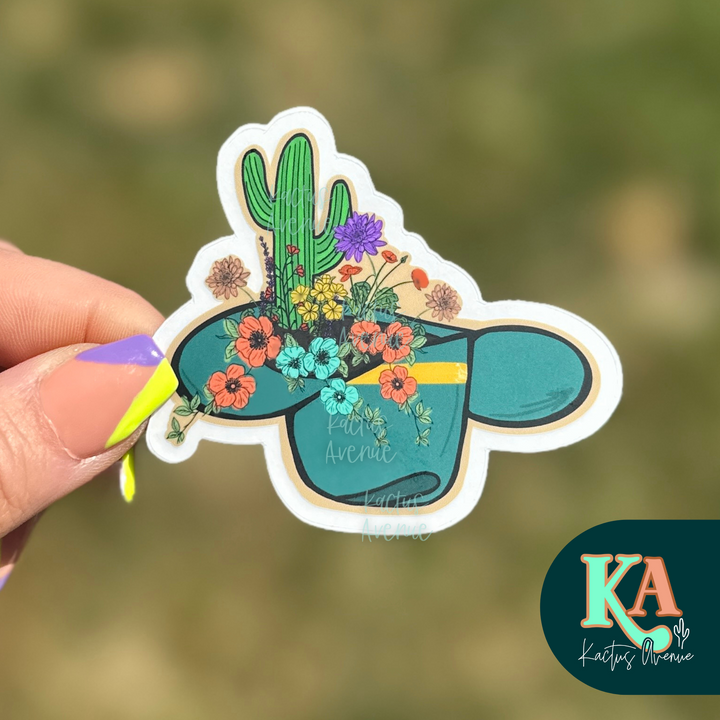 Wildflower Hat Hand Drawn Sticker