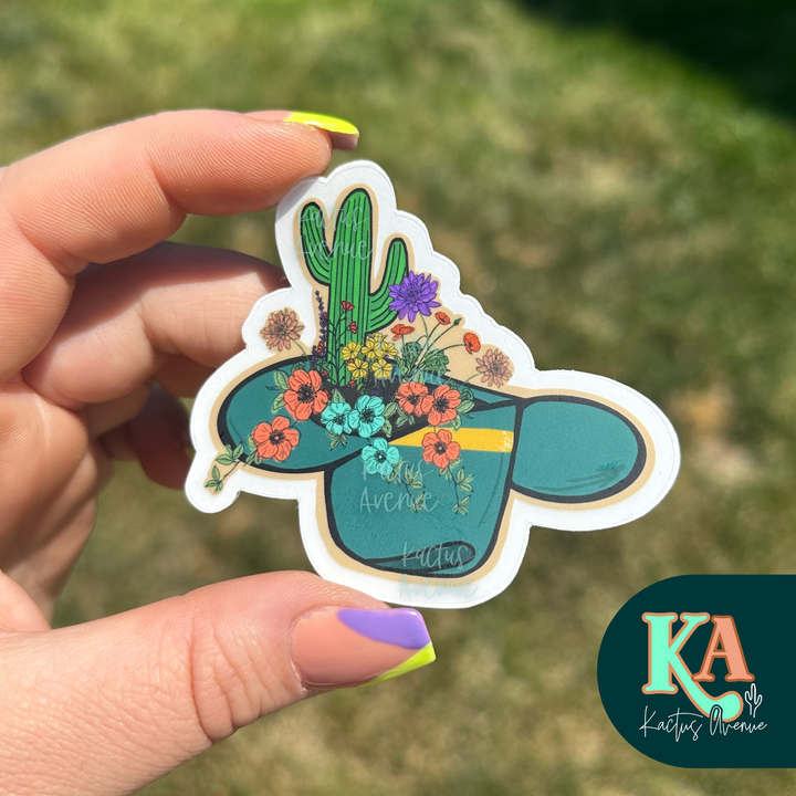 Wildflower Hat Hand Drawn Sticker