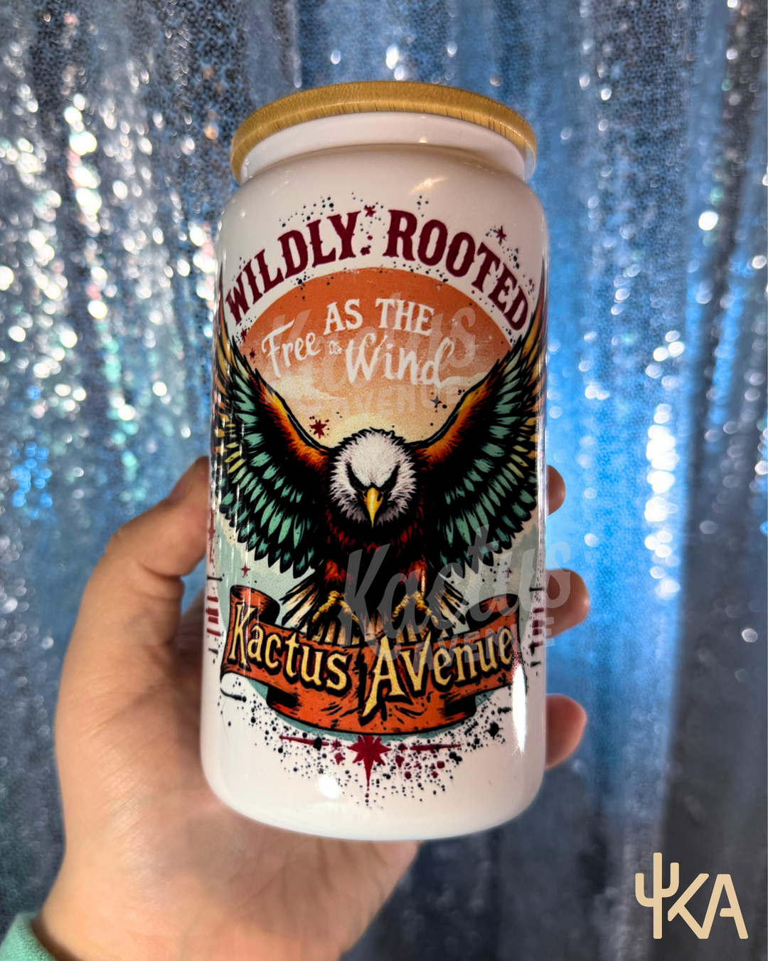 Avenue Eagle White Glass Can