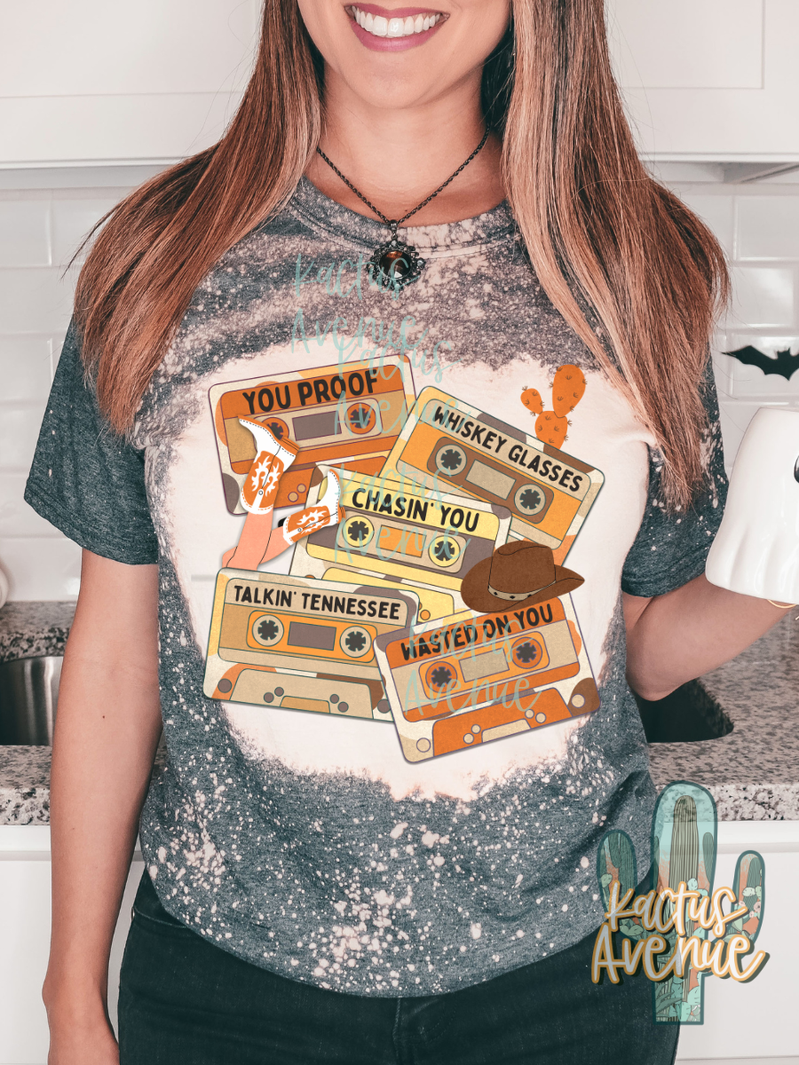 Tennessee Cassettes Bleached T-Shirt