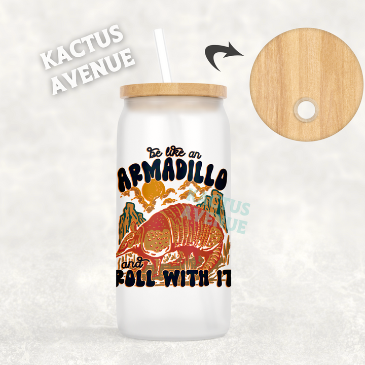 Armadillo Roll Frosted Glass Can