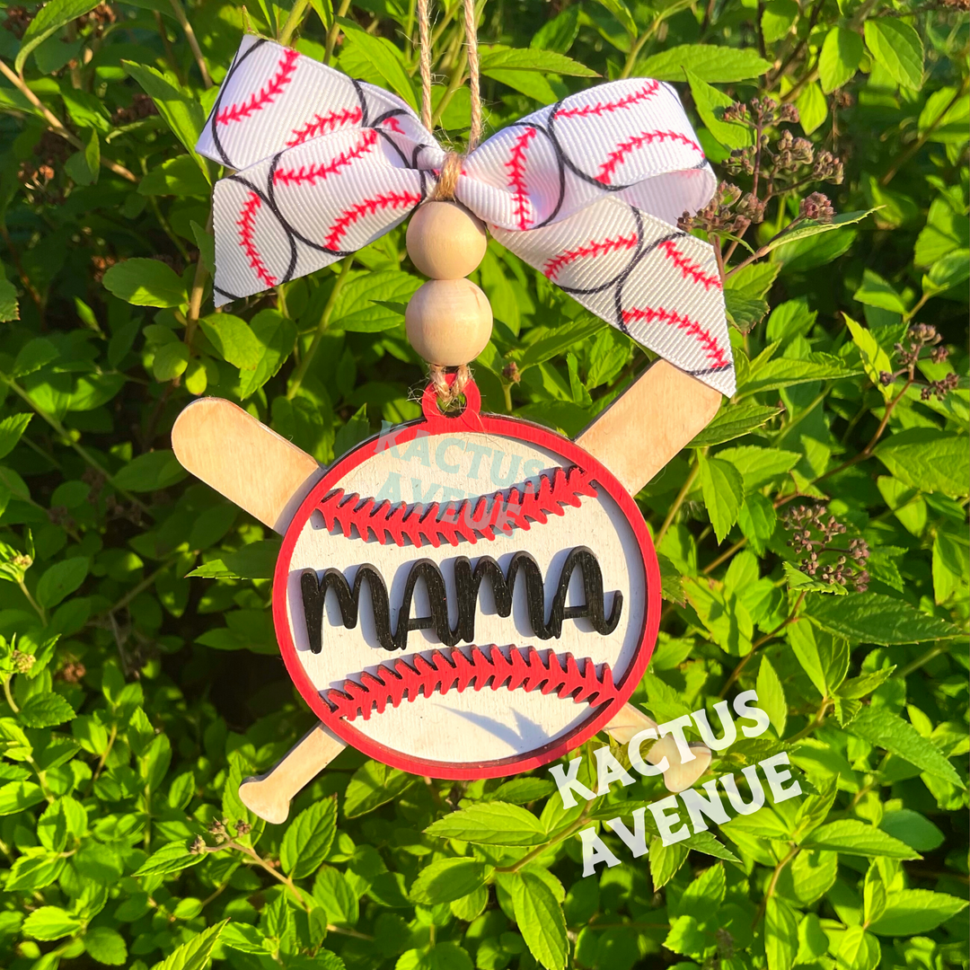Baseball Mom Car Charm