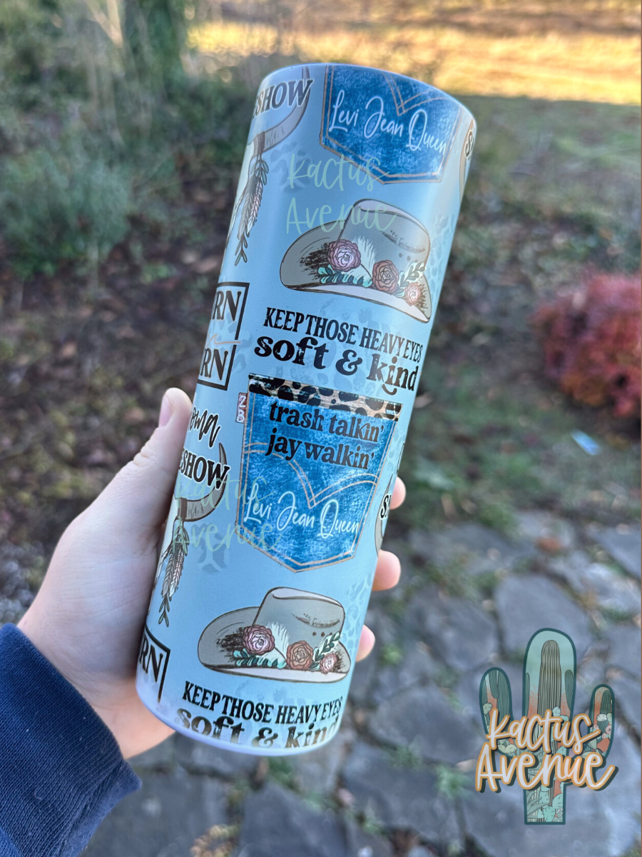 Blue Heavy Eyes Smokeshow Tumbler
