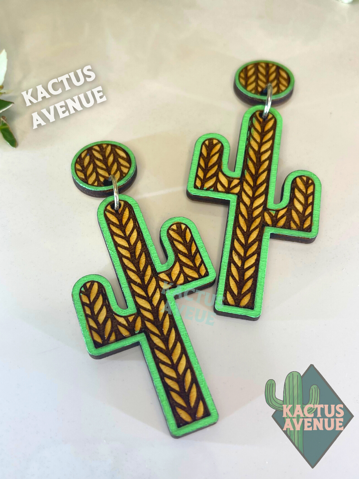 Sweater Cactus Dangle Earrings