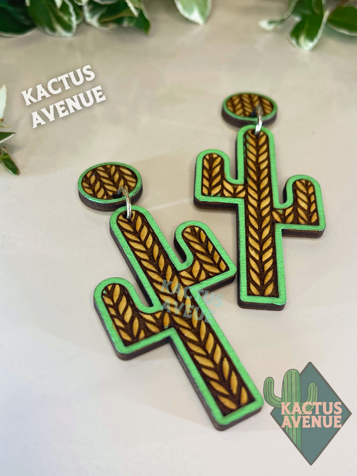 Sweater Cactus Dangle Earrings