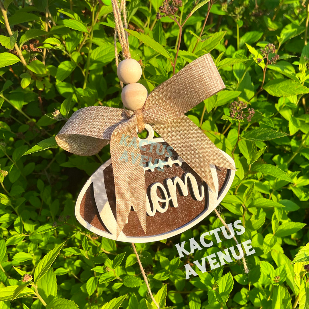 Football Mom Car Charm