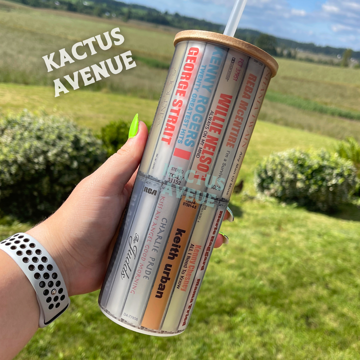 Classic Country Cassettes Frosted GLASS Tumbler