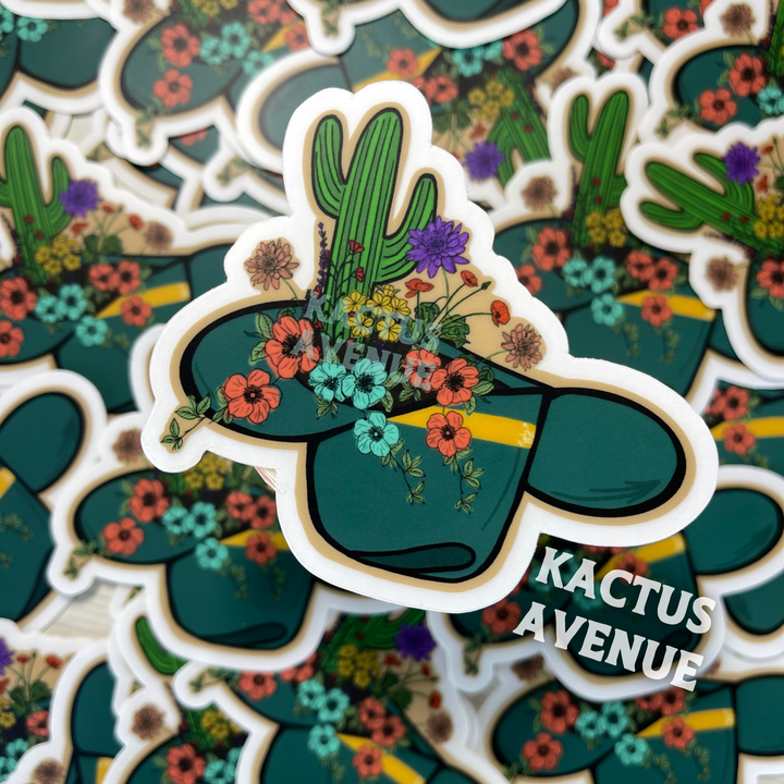 Wildflower Hat Hand Drawn Sticker