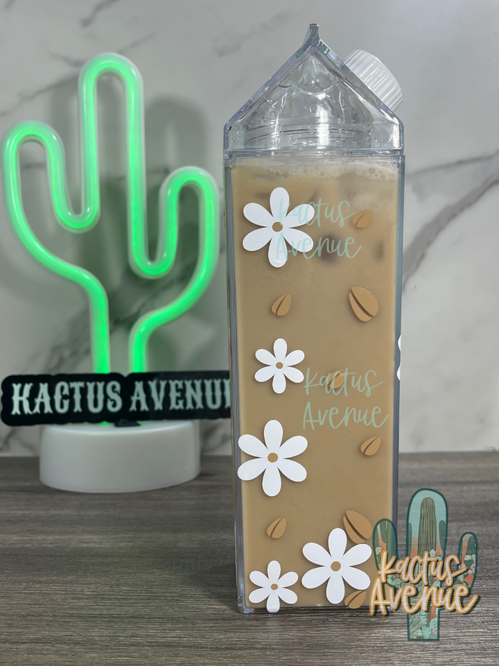 Iced Coffee Club Milk Carton Water Bottle