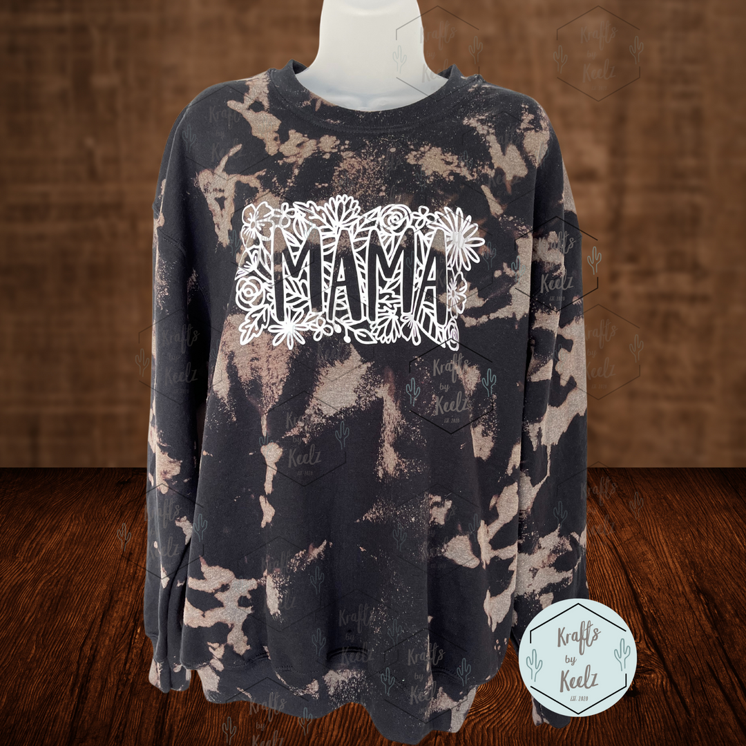 Mama Floral Bleached Sweatshirt