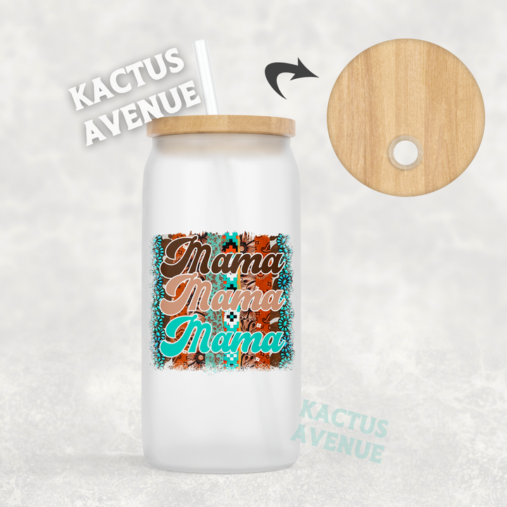 Western Mama Frosted Glass Can
