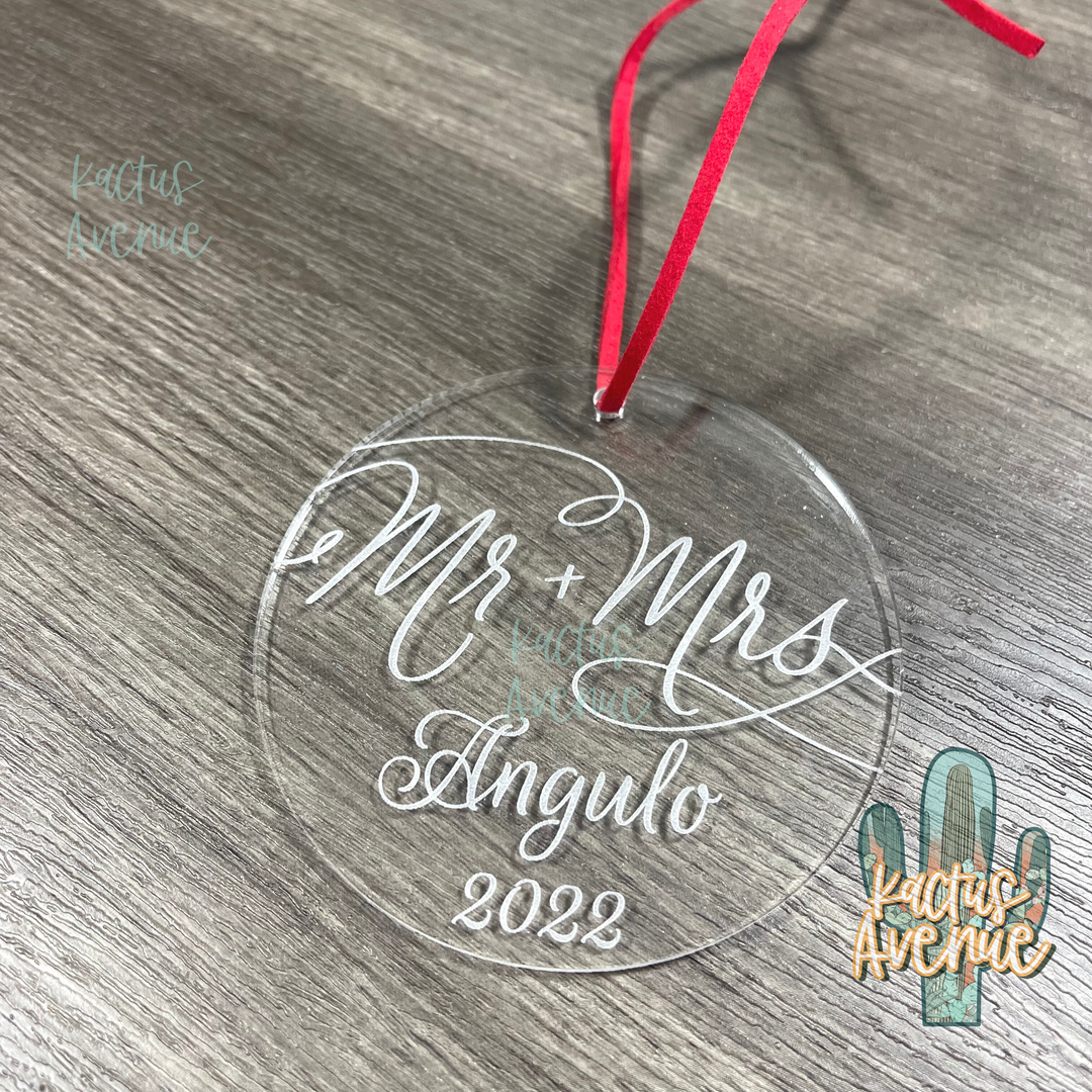 CUSTOM - Mr. & Mrs. Ornament (Acrylic)