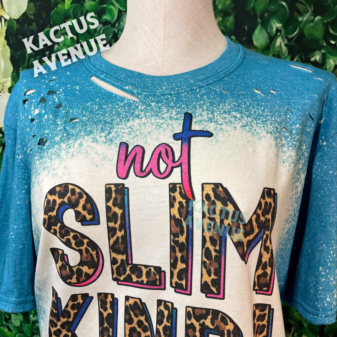 RTS - Not Slim Kinda Shady Bleached T-Shirt - SIZE LARGE