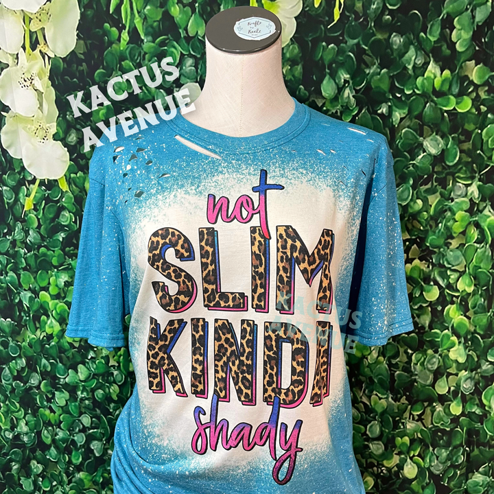 RTS - Not Slim Kinda Shady Bleached T-Shirt - SIZE LARGE
