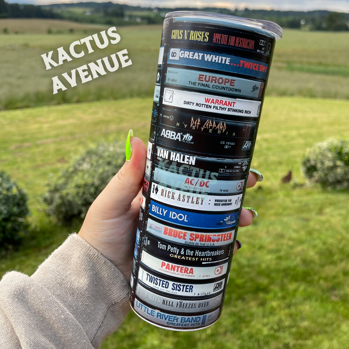 70's/80's Classic Rock Cassette Tapes Tumbler