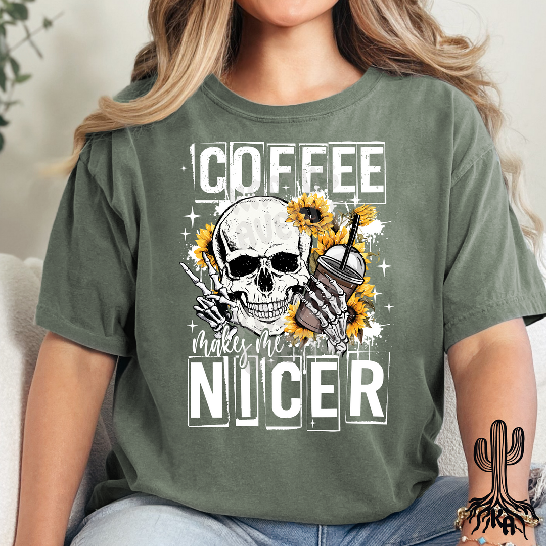 Coffee Makes Me Nicer T-Shirt (Comfort Colors)