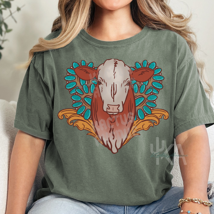 Turquoise and Cows T-Shirt (Comfort Colors)