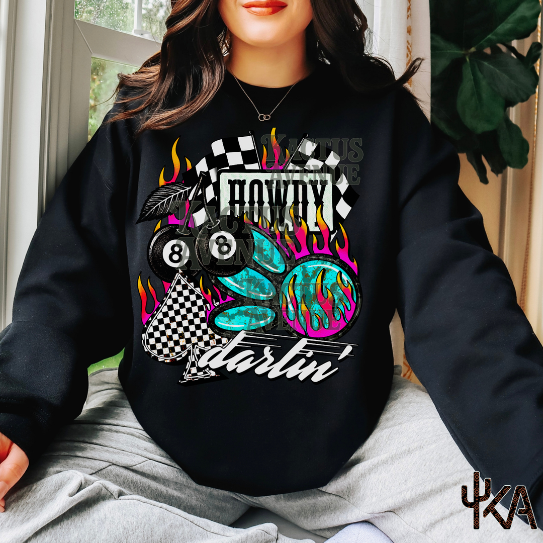Checkered Darlin Collage Sweatshirt