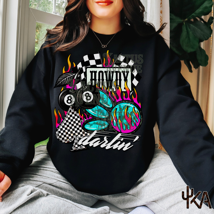Checkered Darlin Collage Sweatshirt