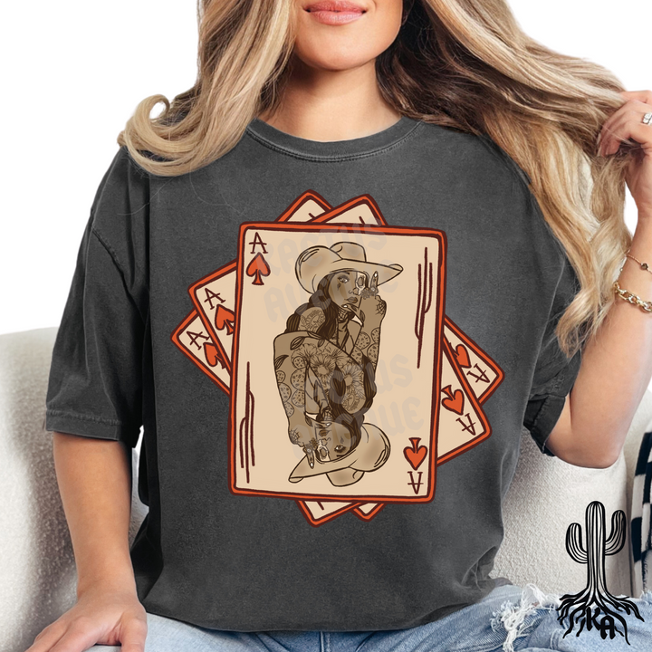 Wild Card Cowgirl T-Shirt (Comfort Colors)