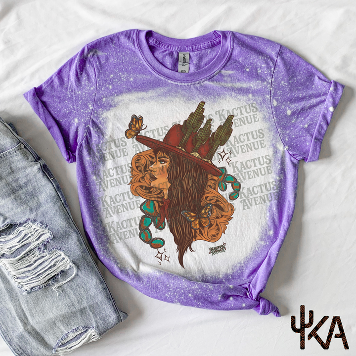 Butterfly Cowgirl Bleached Shirt (SEMI EXCLUSIVE)