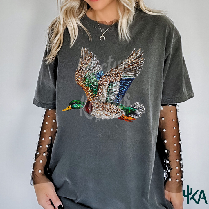 Faux Rhinestone Duck T-Shirt (Comfort Colors)