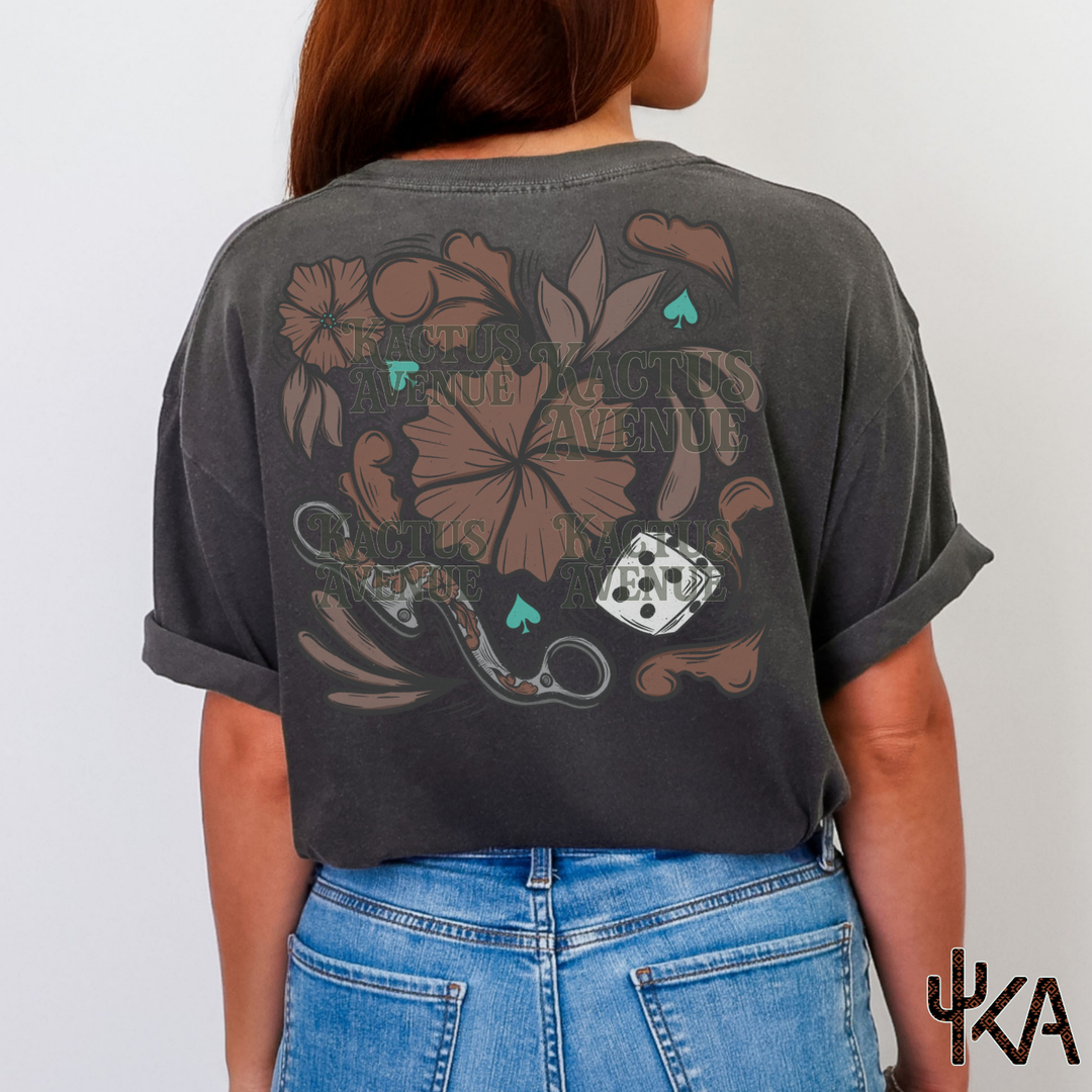 Tooled Leather Dice w/ Pocket (Comfort Colors)