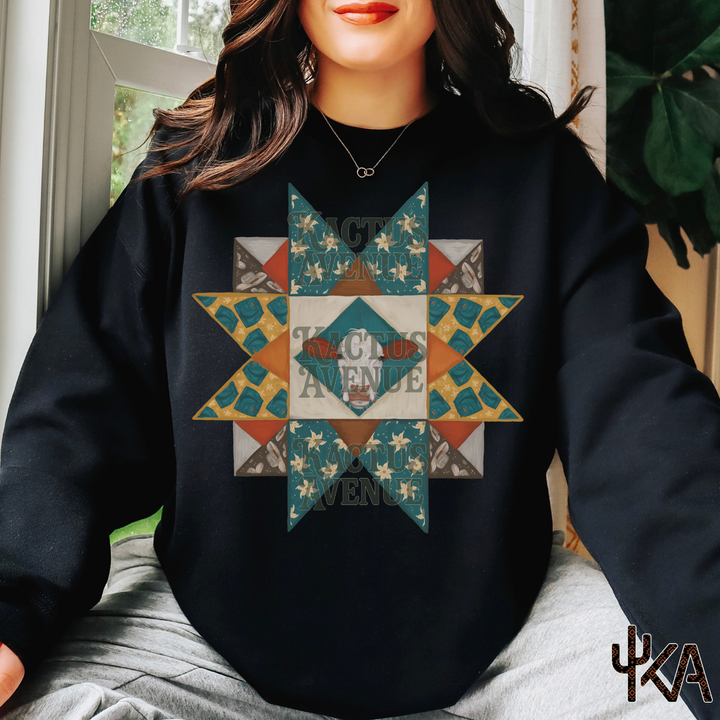Quilt Block Cow Sweatshirt