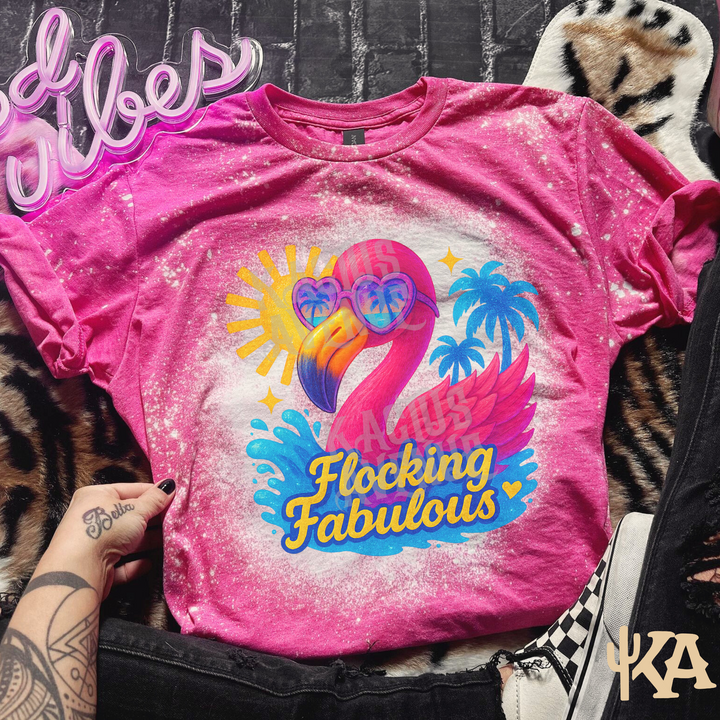 Flocking Fabulous Bleached T-Shirt