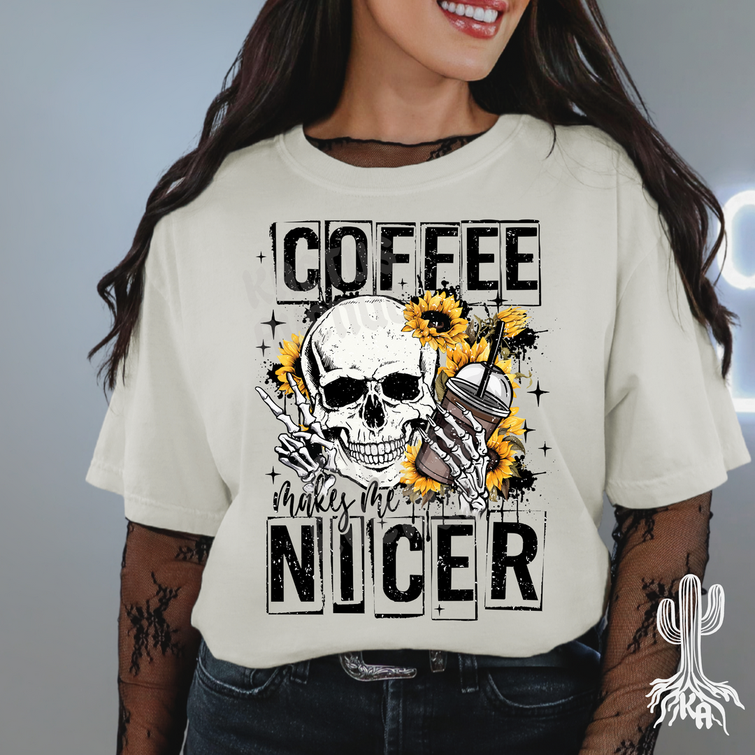 Coffee Makes Me Nicer T-Shirt (Comfort Colors)