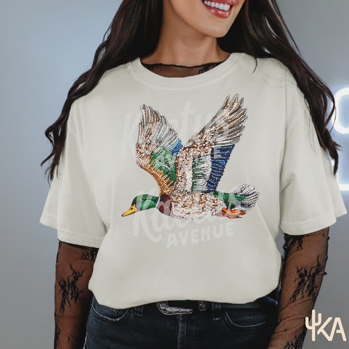 Faux Rhinestone Duck T-Shirt (Comfort Colors)