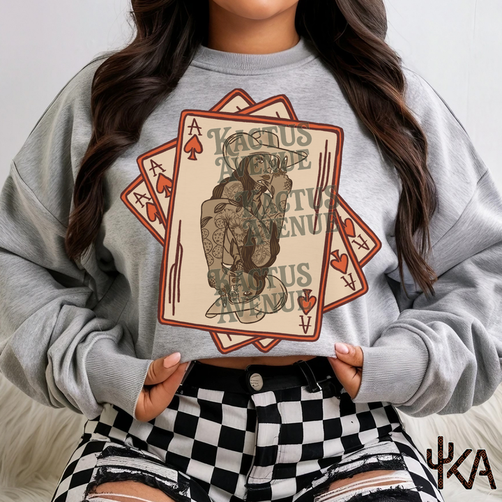 Grunge Cowgirl Cards Sweatshirt