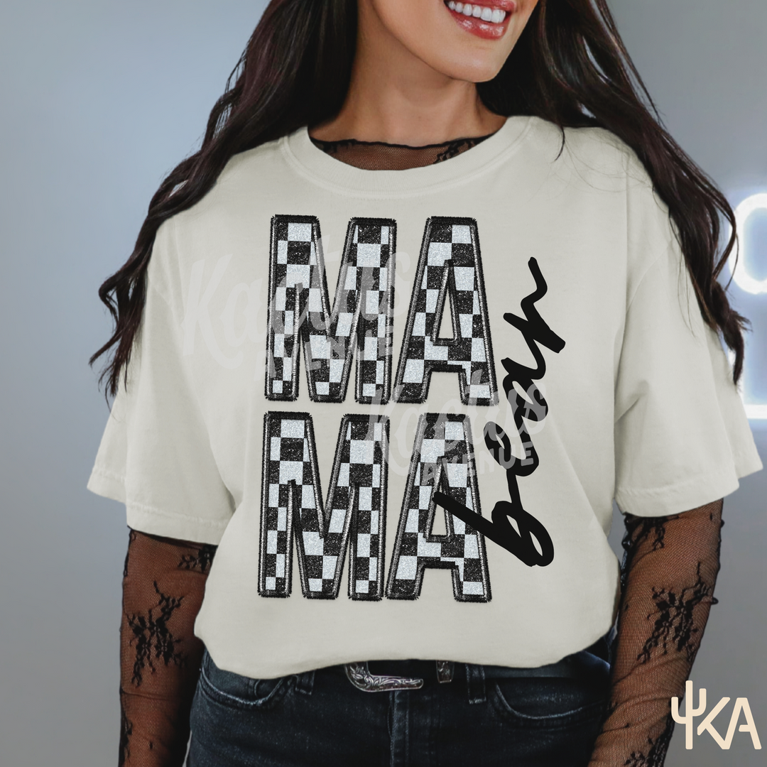 Checkered Mama Bear T-Shirt (Comfort Colors)