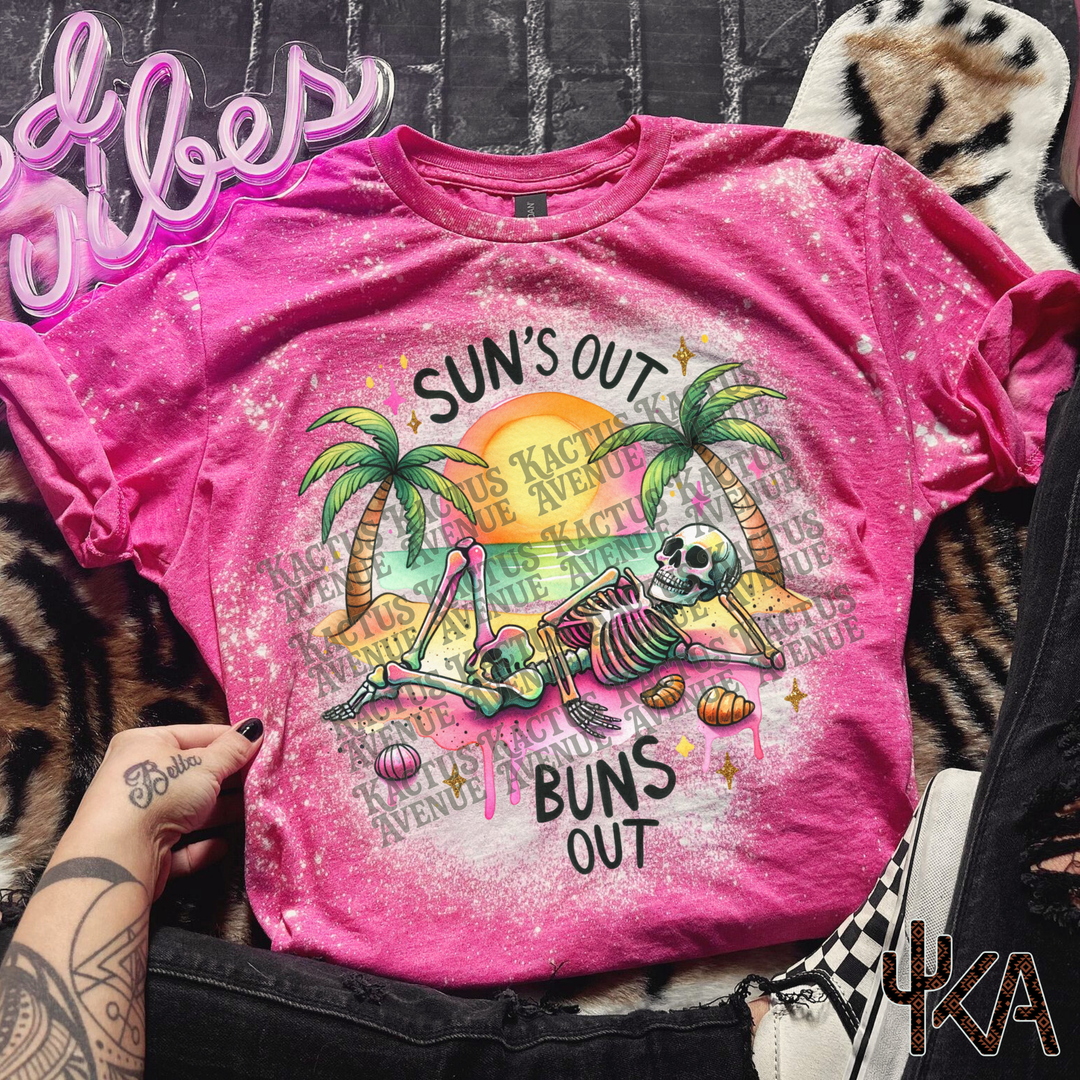 Suns Out, Buns Out Bleached T-Shirt